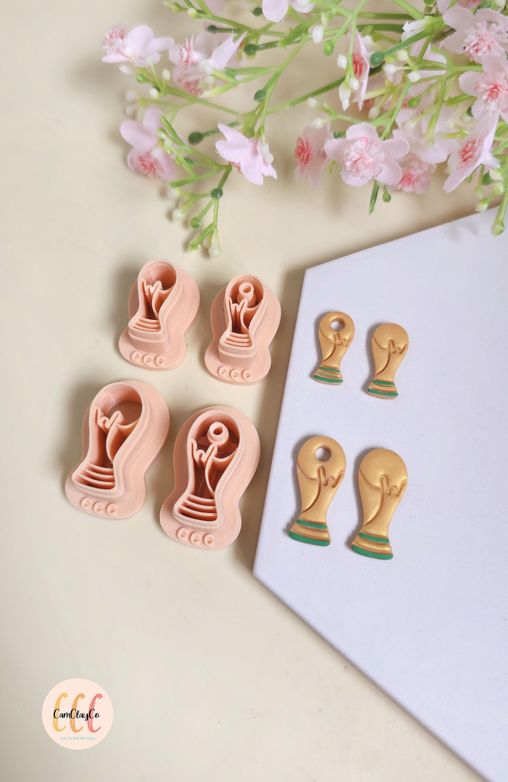 Emporte-pièces 3D en forme de coupe de football pour la fabrication de bijoux en argile polymère, pampilles, créoles interchangeables