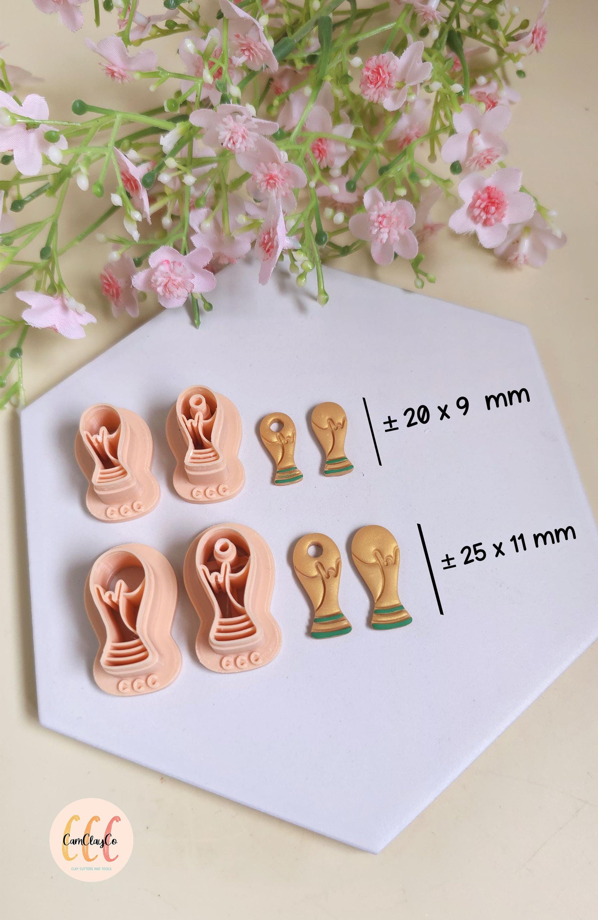 Emporte-pièces 3D en forme de coupe de football pour la fabrication de bijoux en argile polymère, pampilles, créoles interchangeables
