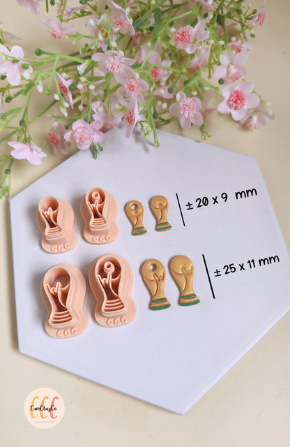 Emporte-pièces 3D en forme de coupe de football pour la fabrication de bijoux en argile polymère, pampilles, créoles interchangeables