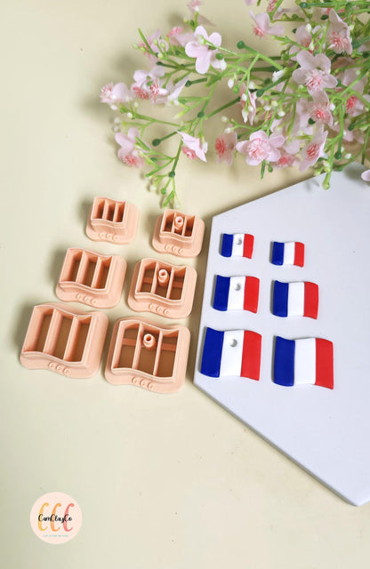 Emporte-pièces 3D en forme de drapeaux rectangles pour la fabrication de bijoux en argile polymère, pampilles, créoles interchangeables