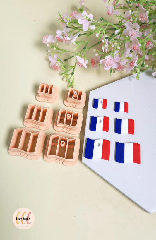 Emporte-pièces 3D en forme de drapeaux rectangles pour la fabrication de bijoux en argile polymère, pampilles, créoles interchangeables