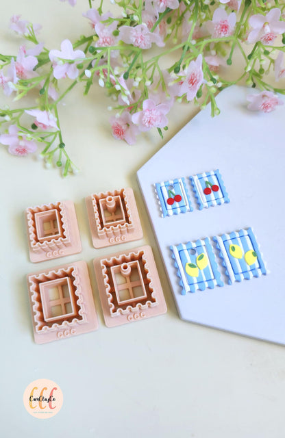 Emporte-pièces 3D en forme de timbres pour la fabrication de bijoux en argile polymère, créoles interchangeables, pampilles