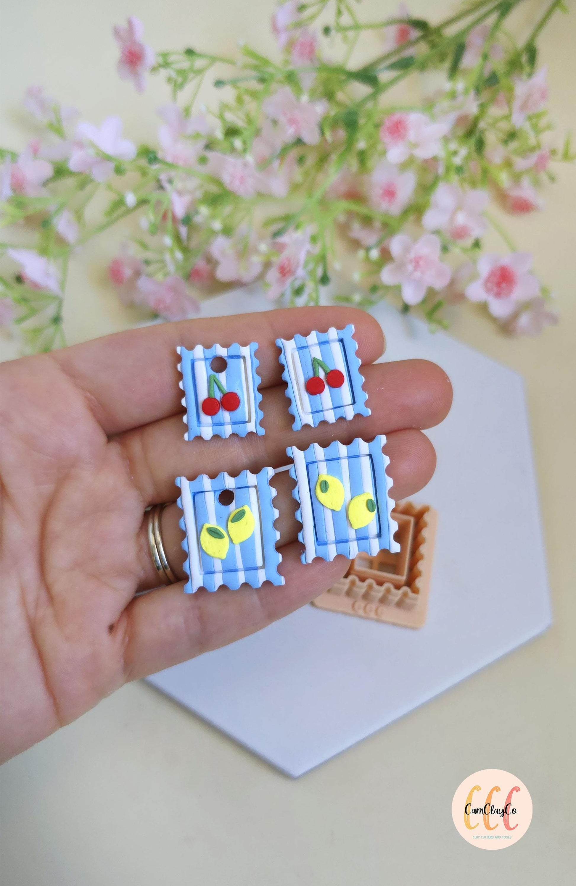 Emporte-pièces 3D en forme de timbres pour la fabrication de bijoux en argile polymère, créoles interchangeables, pampilles