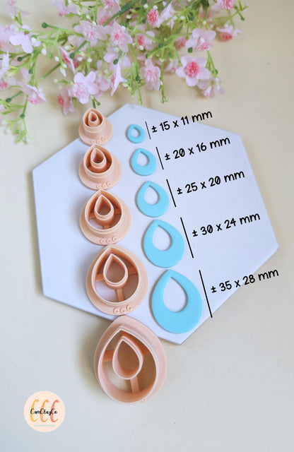 Emporte-pièces en forme de gouttes larges pour la fabrication de bijoux en argile polymère, créoles interchangeables, pampilles