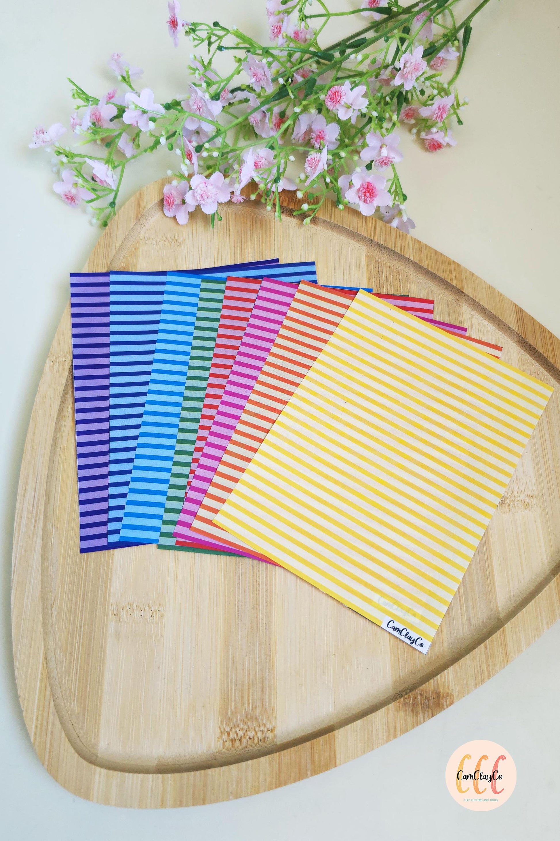Feuille de transfert soluble à l'eau - Lignes couleurs et fond couleur