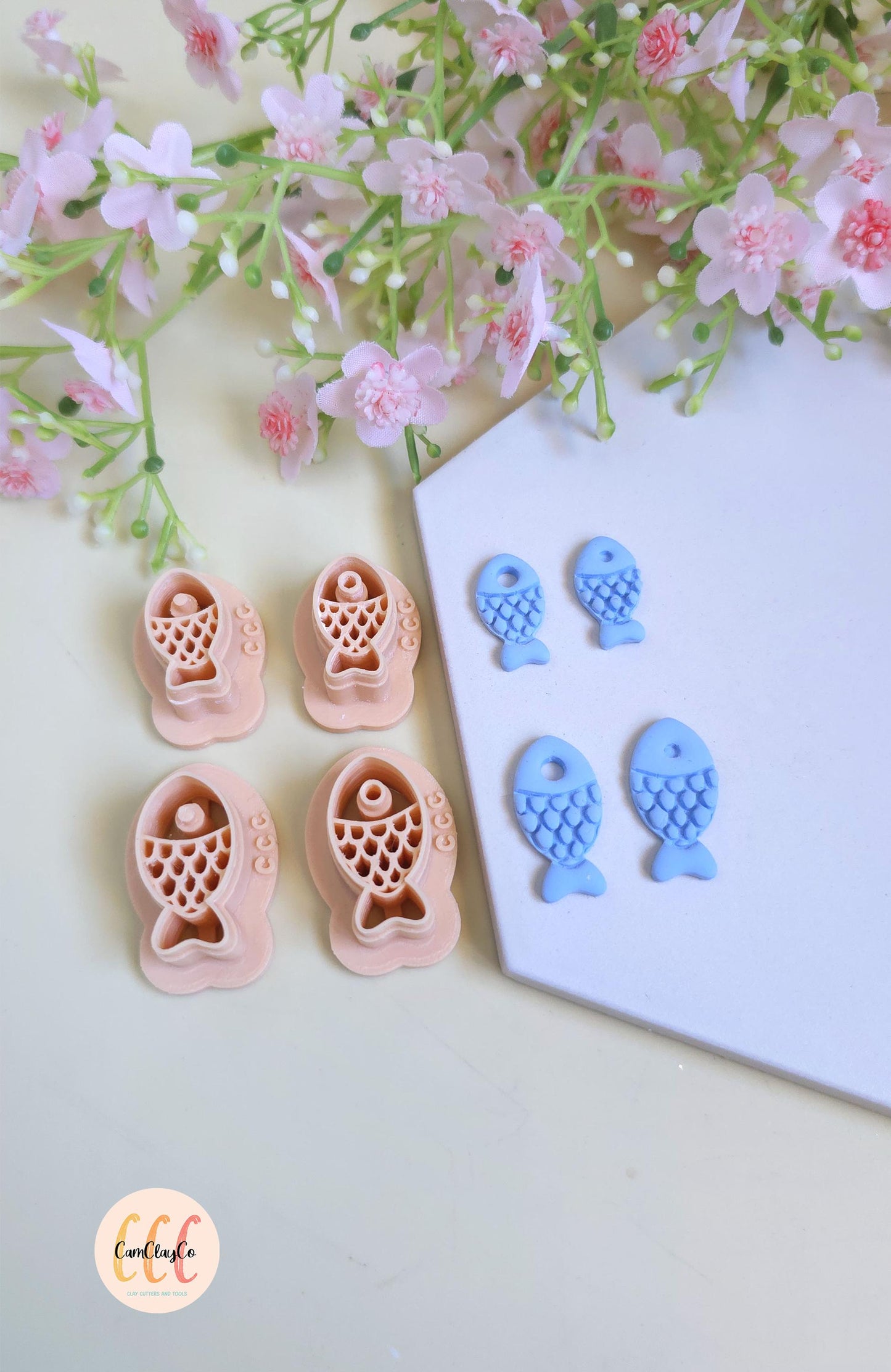 Emporte-pièces 3D petits poissons avec écailles pour la fabrication de bijoux en argile polymère, créoles interchangeables, pampilles