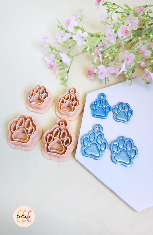 Emporte-pièces 3D médailles animaux en forme de pattes de chien pour la fabrication de créations en argile polymère