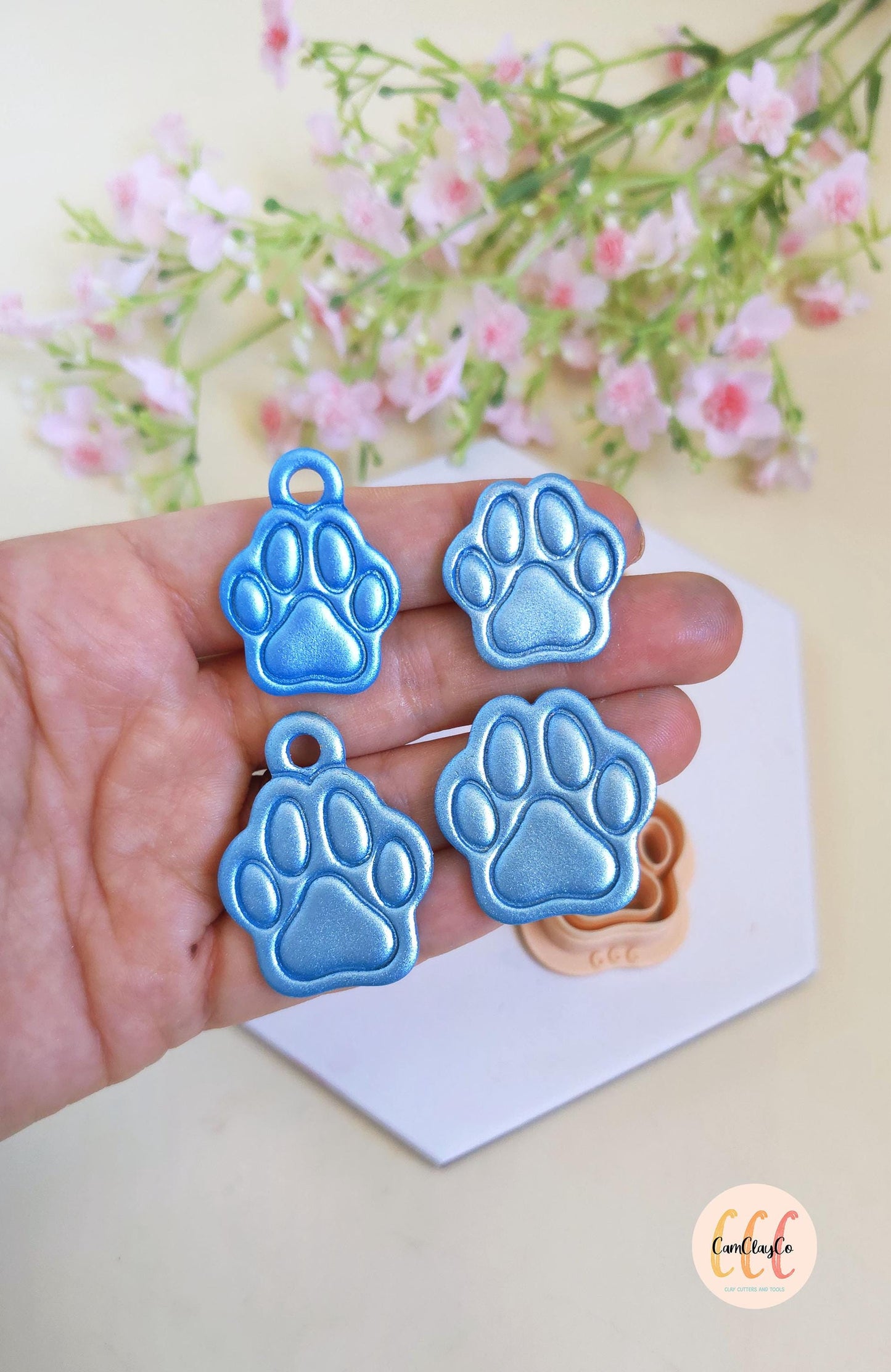Emporte-pièces 3D médailles animaux en forme de pattes de chien pour la fabrication de créations en argile polymère