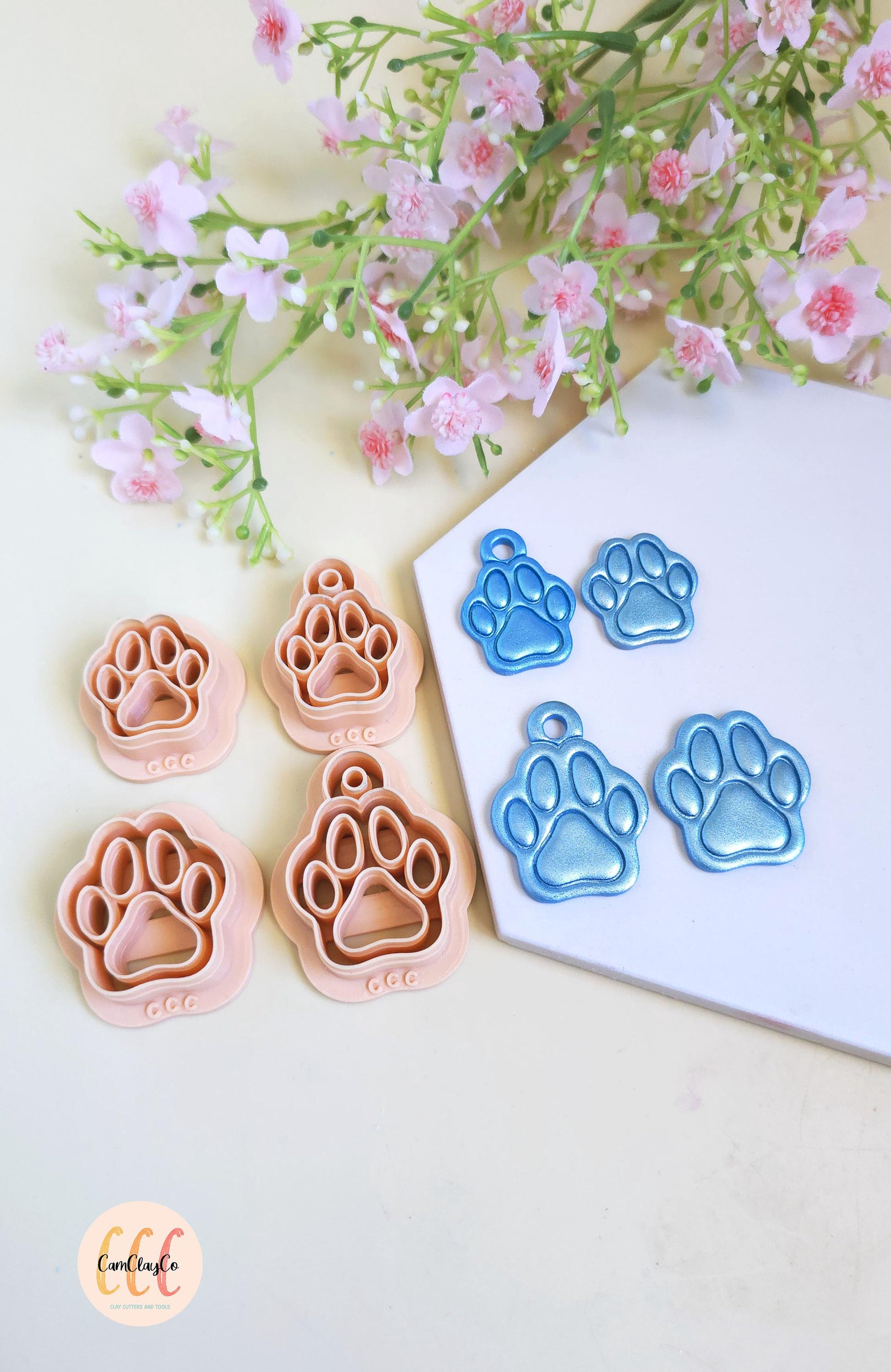 Emporte-pièces 3D médailles animaux en forme de pattes de chien pour la fabrication de créations en argile polymère