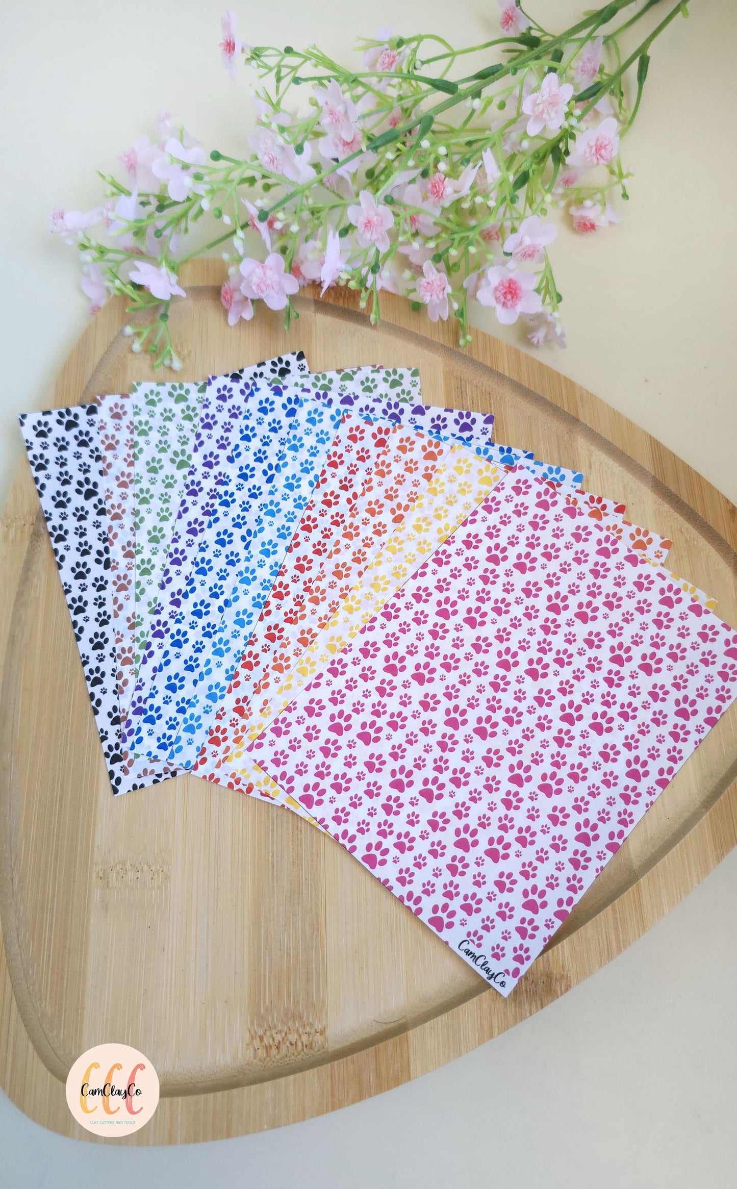 Feuille de transfert soluble à l'eau pour la fabrication de bijoux en argile polymère - Pattes chien