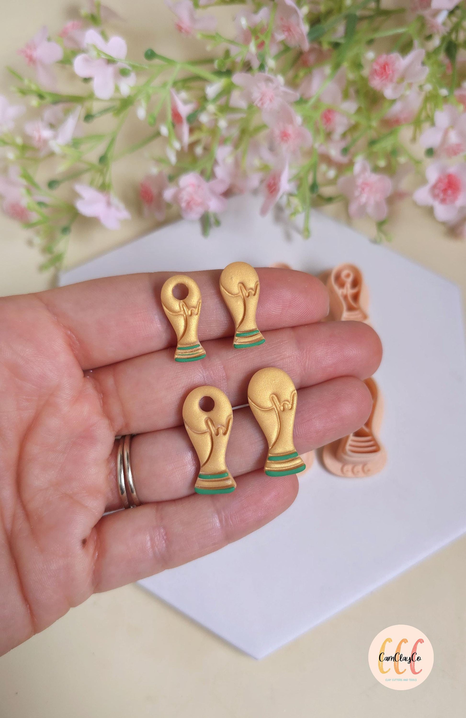 Emporte-pièces 3D en forme de coupe de football pour la fabrication de bijoux en argile polymère, pampilles, créoles interchangeables