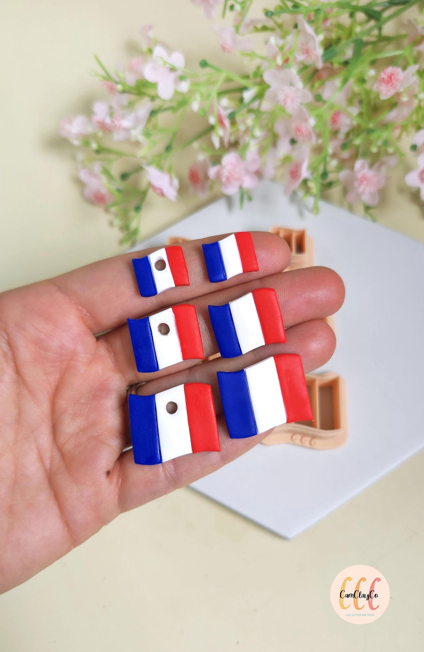 Emporte-pièces 3D en forme de drapeaux rectangles pour la fabrication de bijoux en argile polymère, pampilles, créoles interchangeables