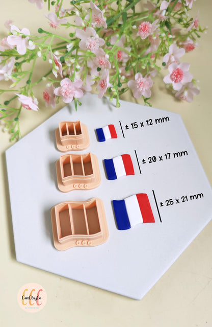 Emporte-pièces 3D en forme de drapeaux rectangles pour la fabrication de bijoux en argile polymère, pampilles, créoles interchangeables
