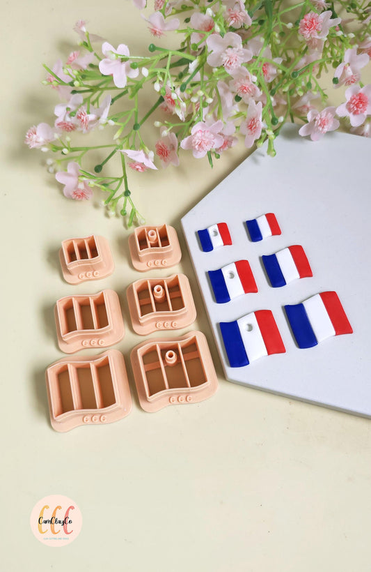 Emporte-pièces 3D en forme de drapeaux rectangles pour la fabrication de bijoux en argile polymère, pampilles, créoles interchangeables