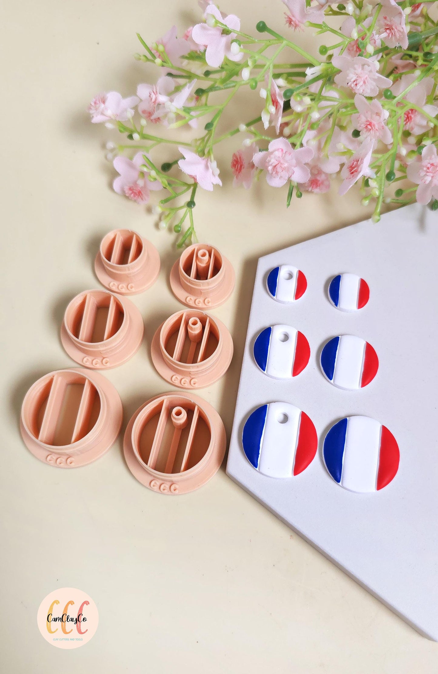Emporte-pièces 3D en forme de drapeaux ronds pour la fabrication de bijoux en argile polymère, pampilles, créoles interchangeables