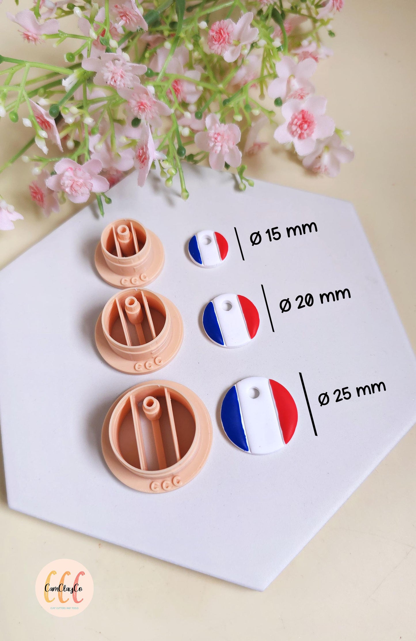 Emporte-pièces 3D en forme de drapeaux ronds pour la fabrication de bijoux en argile polymère, pampilles, créoles interchangeables