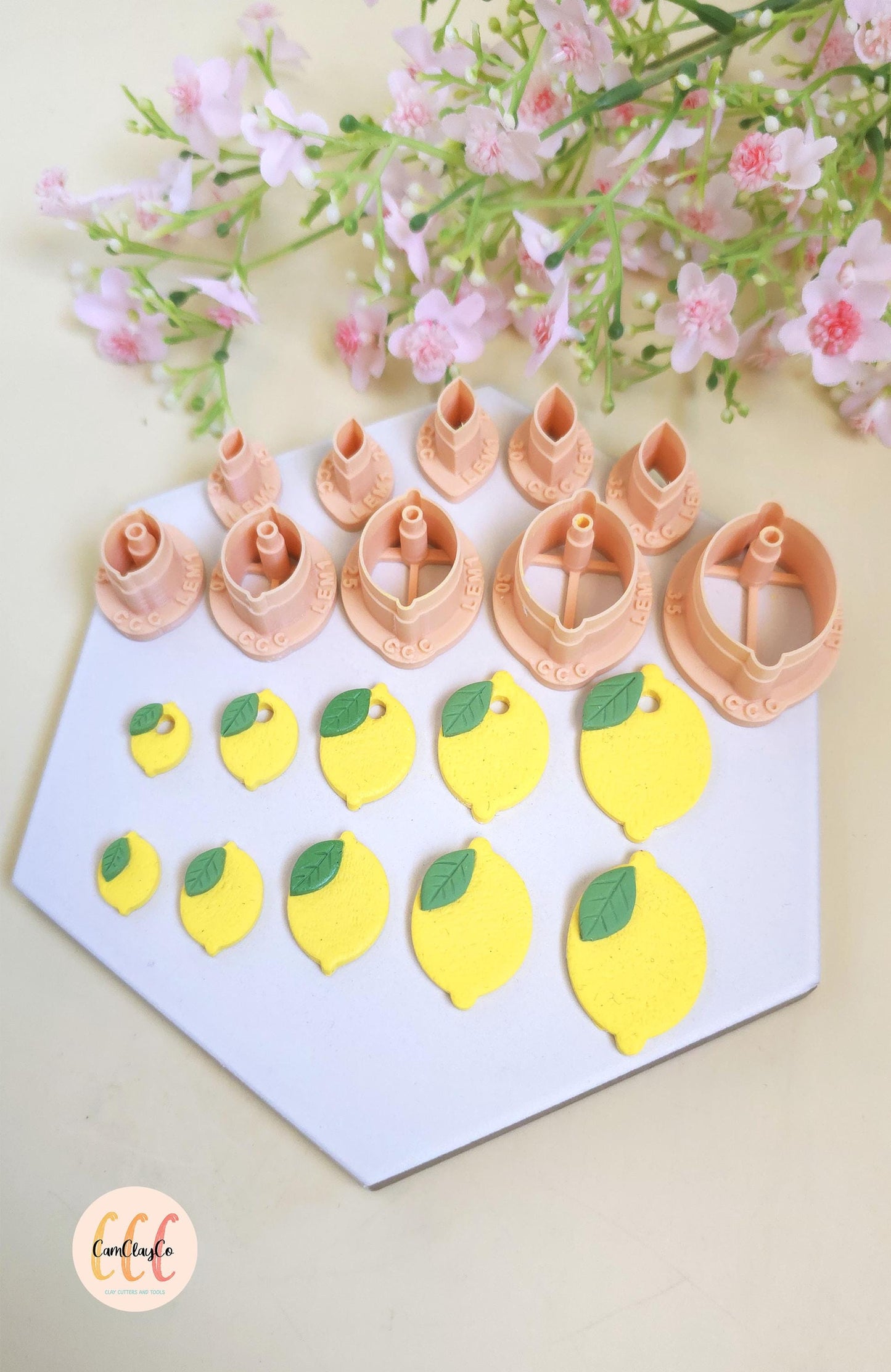 Set d'emporte-pièces en forme de citrons et feuilles pour la fabrication de bijoux en argile polymère, créoles interchangeables, pampilles