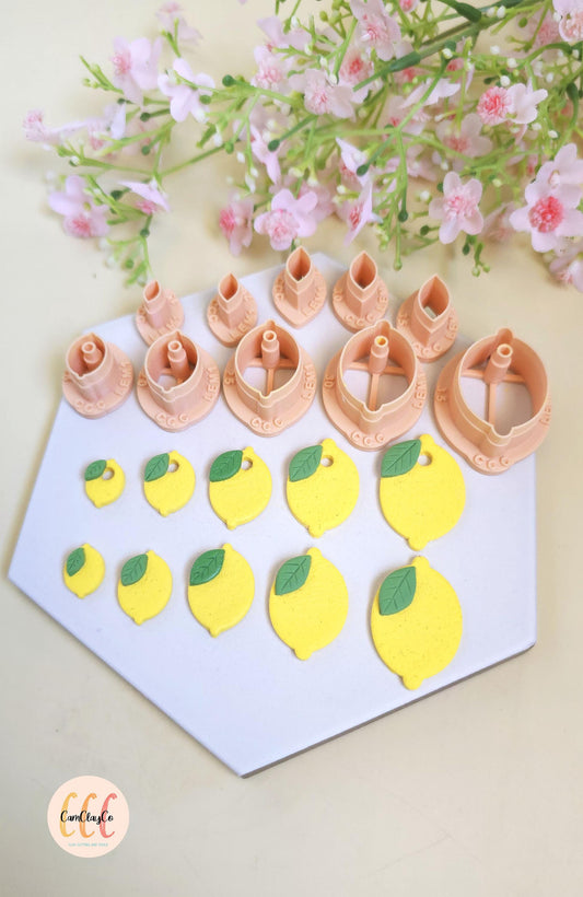 Set d'emporte-pièces en forme de citrons et feuilles pour la fabrication de bijoux en argile polymère, créoles interchangeables, pampilles