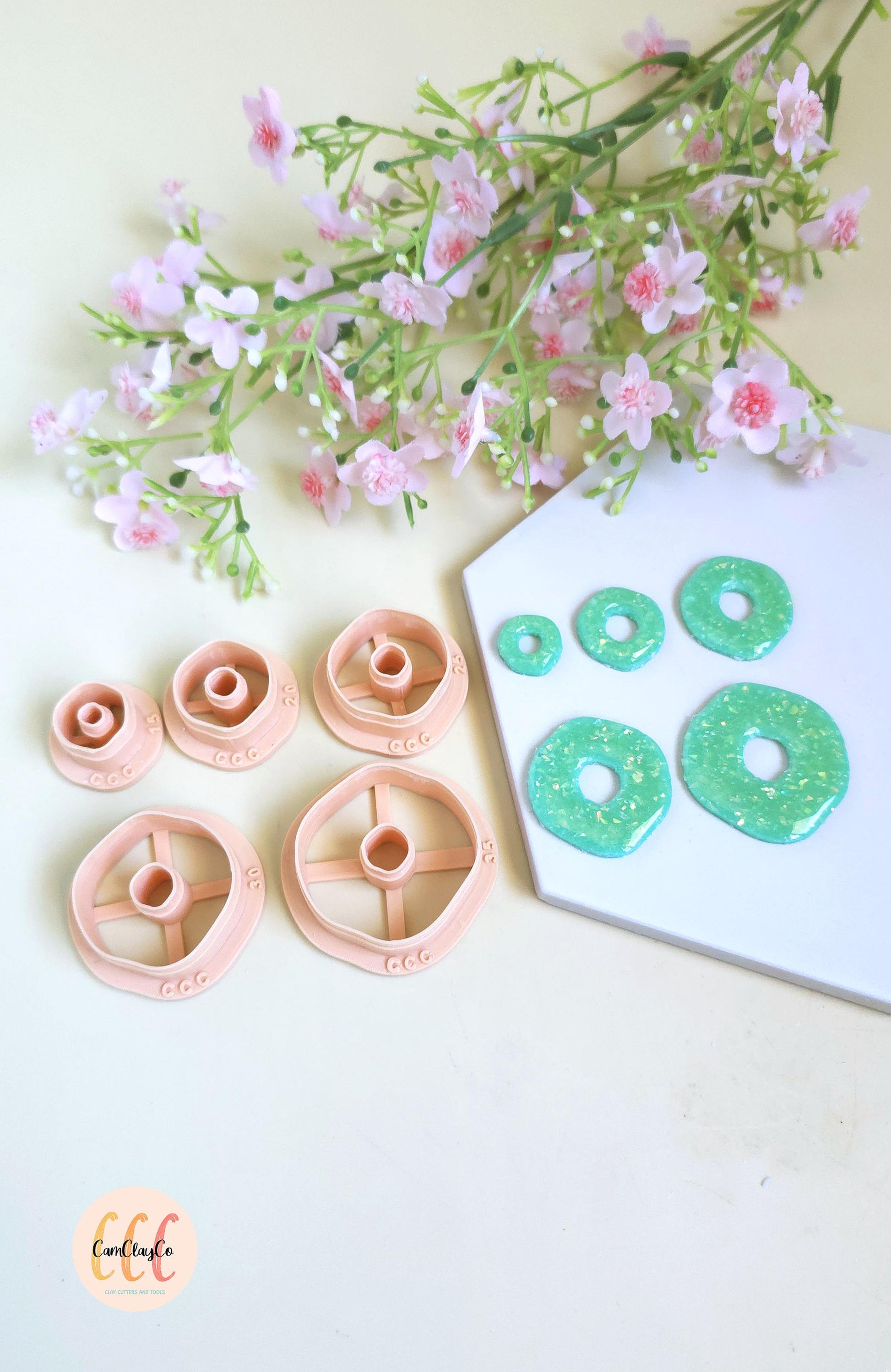 Emporte-pièces 3D en forme de cercles organiques pour la fabrication de bijoux en argile polymère, créoles interchangeables, pampilles