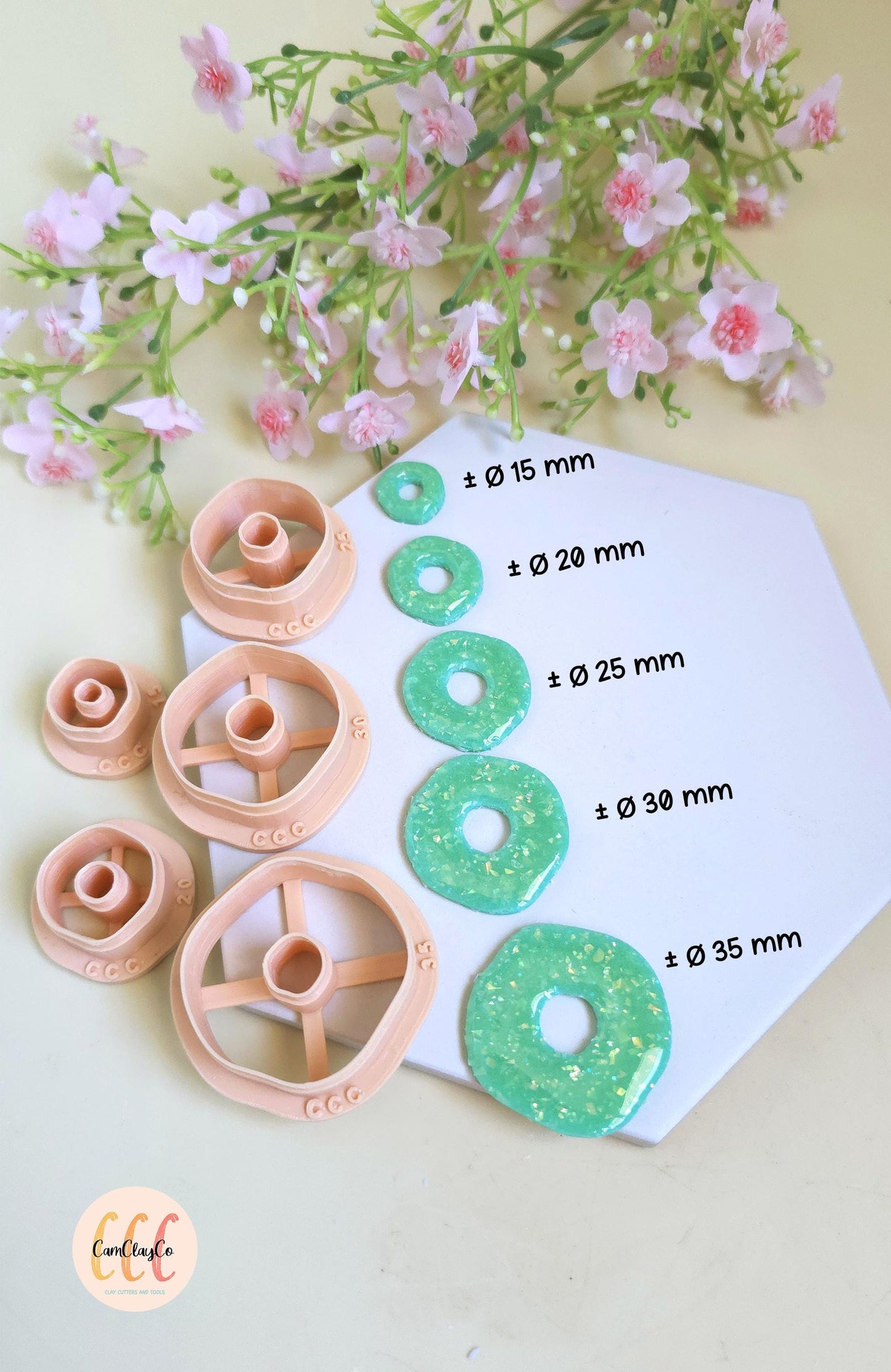 Emporte-pièces 3D en forme de cercles organiques pour la fabrication de bijoux en argile polymère, créoles interchangeables, pampilles