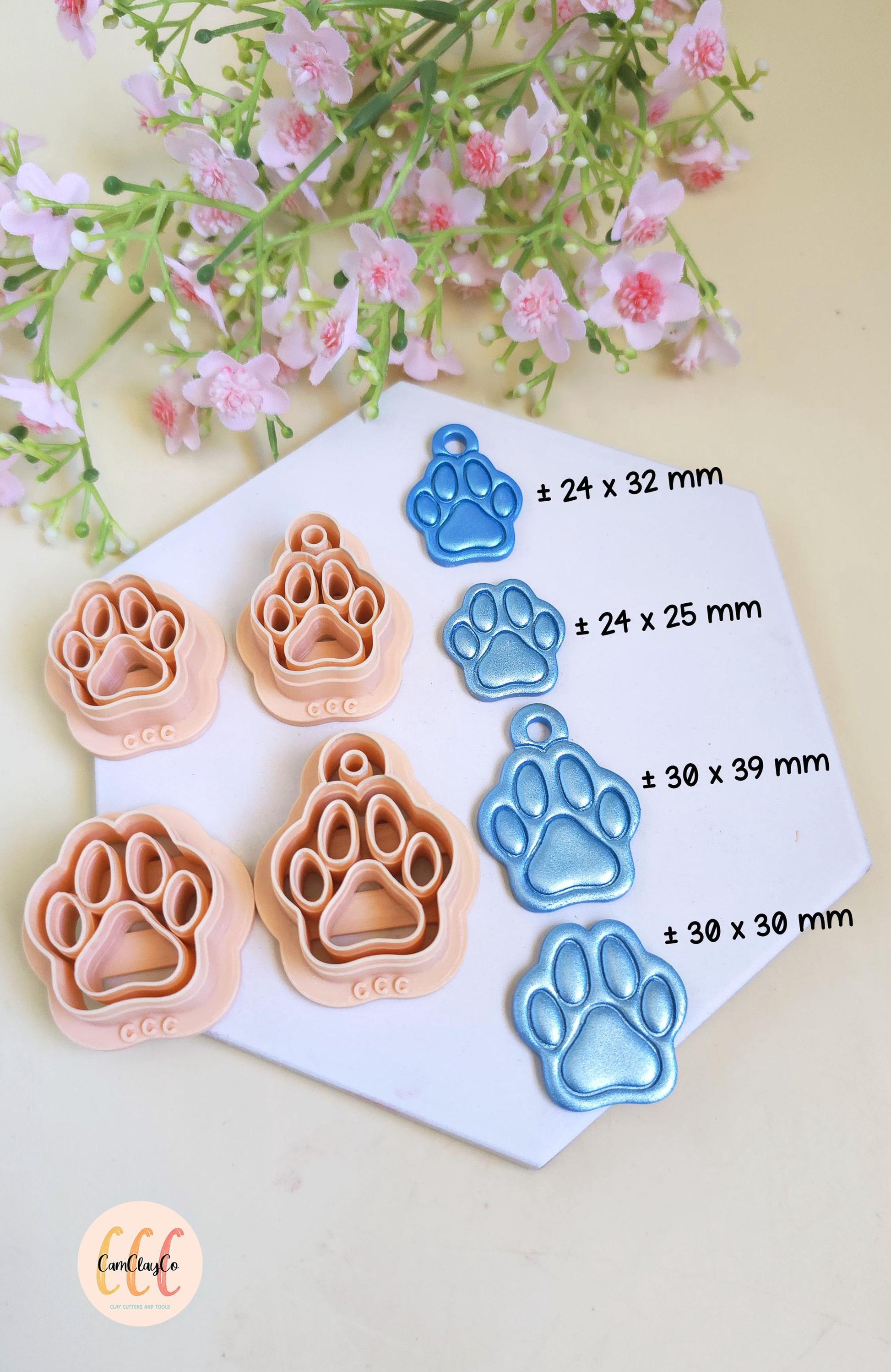Emporte-pièces 3D médailles animaux en forme de pattes de chien pour la fabrication de créations en argile polymère