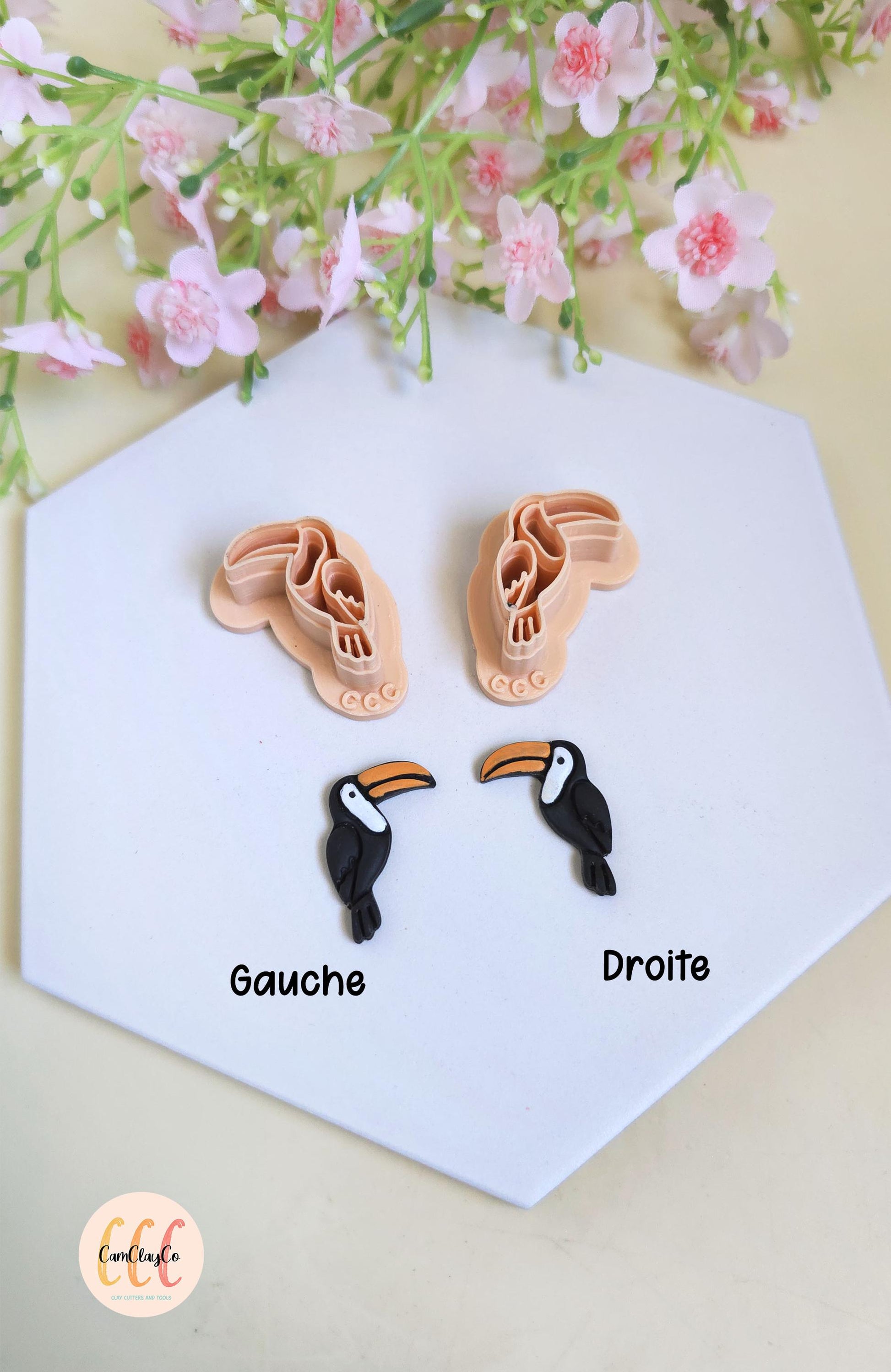 Emporte-pièce 3D en forme de toucans pour la fabrication de bijoux en argile polymère, pampilles, créoles interchangeables