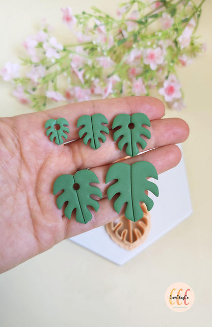 Emporte-pièces 3D en forme de feuilles de Monstera pour la fabrication de bijoux en argile polymère, pampilles, créoles interchangeables
