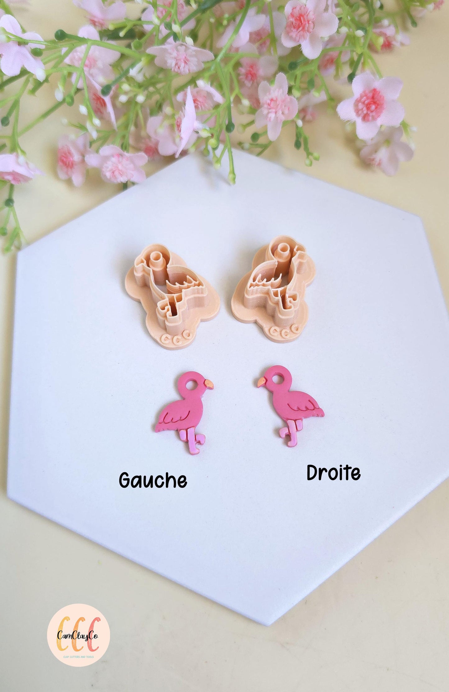 Emporte-pièce 3D en forme de flamants rose pour la fabrication de bijoux en argile polymère, pampilles, créoles interchangeables