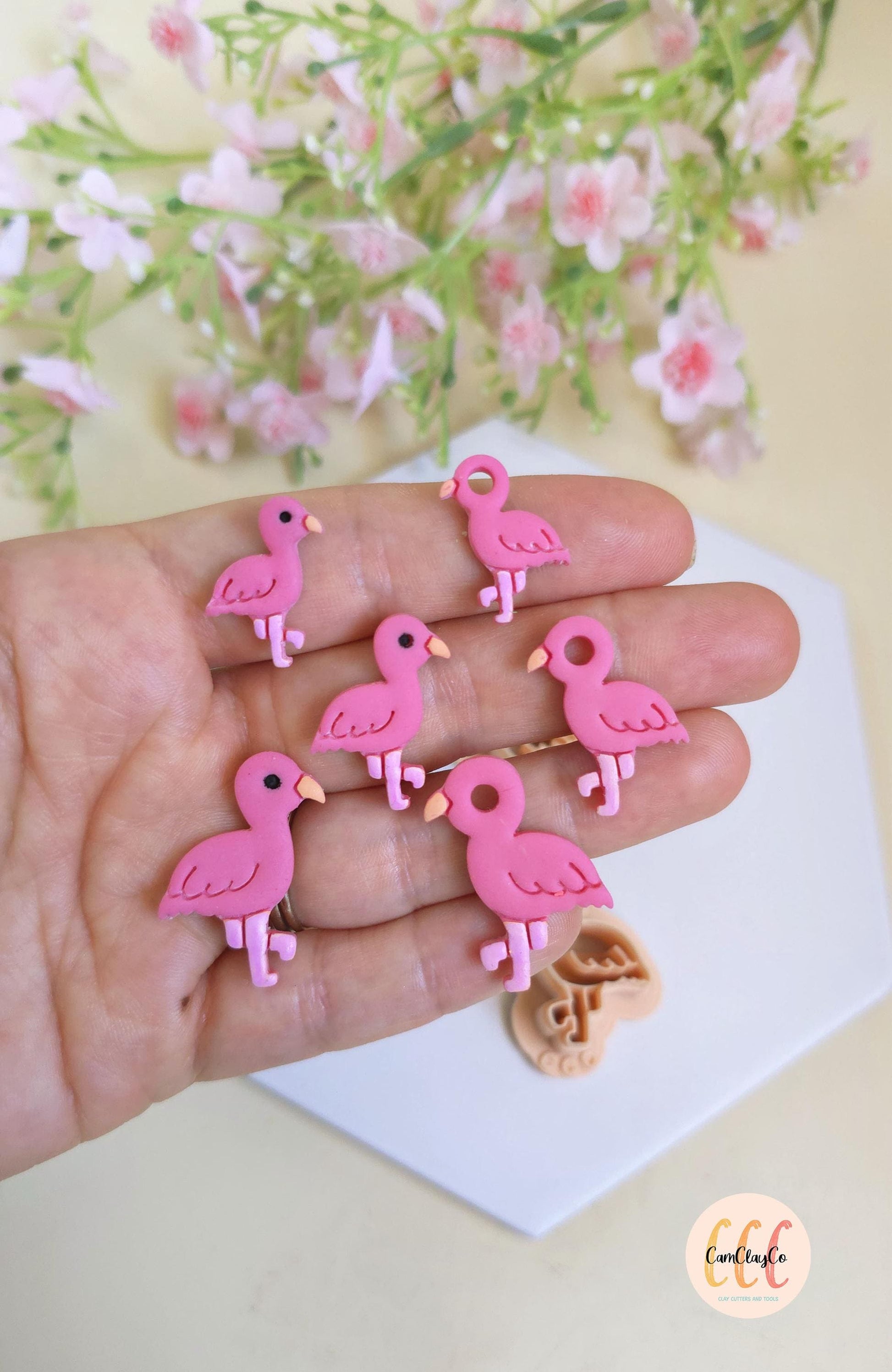 Emporte-pièce 3D en forme de flamants rose pour la fabrication de bijoux en argile polymère, pampilles, créoles interchangeables