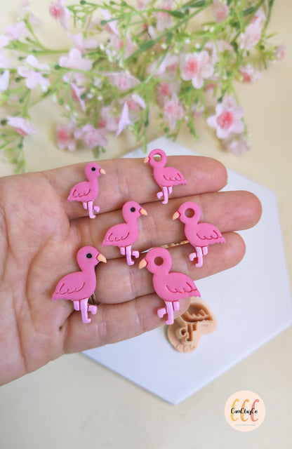 Emporte-pièce 3D en forme de flamants rose pour la fabrication de bijoux en argile polymère, pampilles, créoles interchangeables