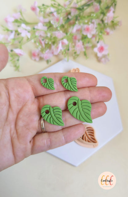 Emporte-pièces feuilles tropicales organiques pour la fabrication de bijoux en argile polymère, pampilles, créoles interchangeables