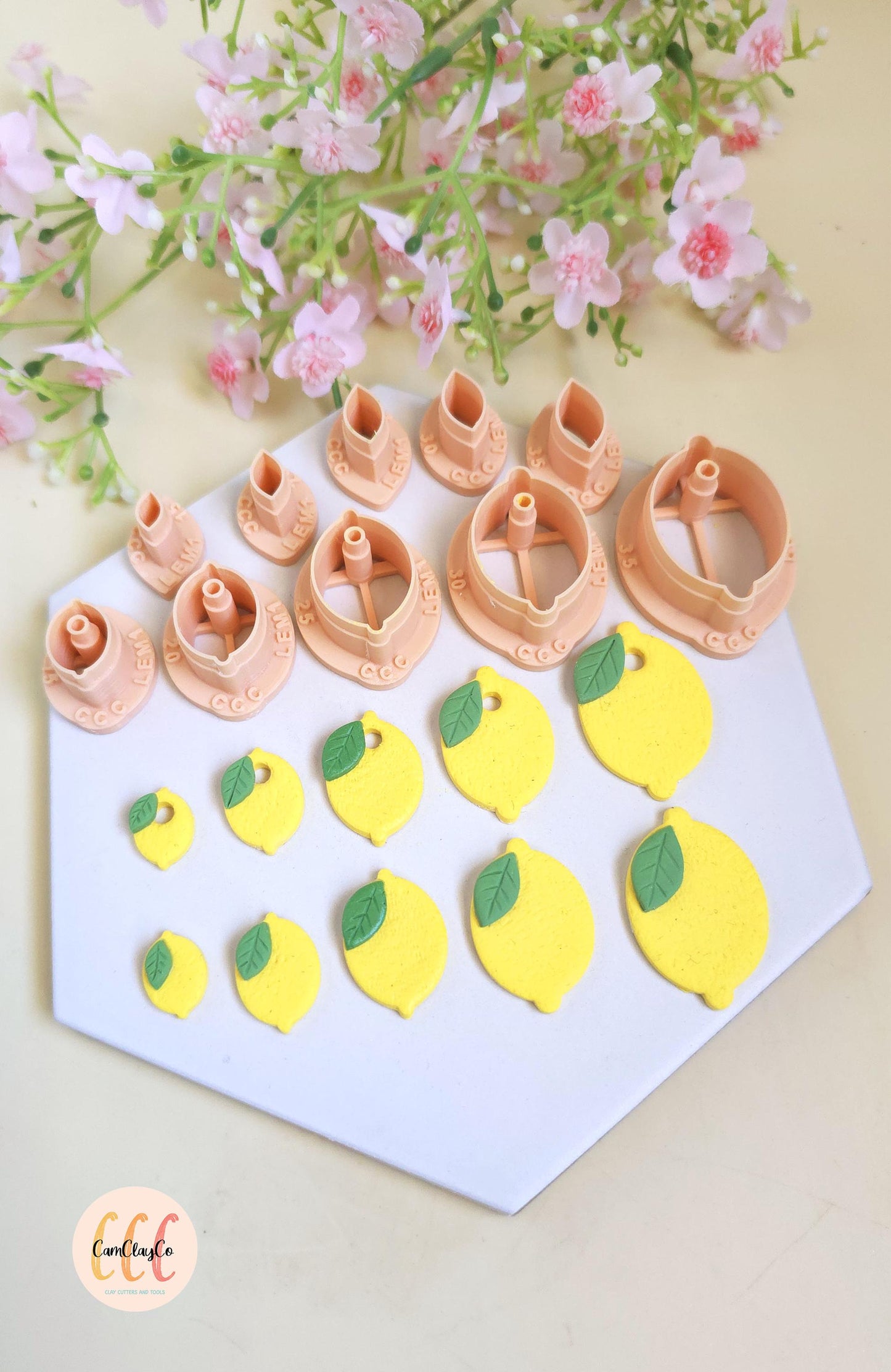 Set d'emporte-pièces en forme de citrons et feuilles pour la fabrication de bijoux en argile polymère, créoles interchangeables, pampilles