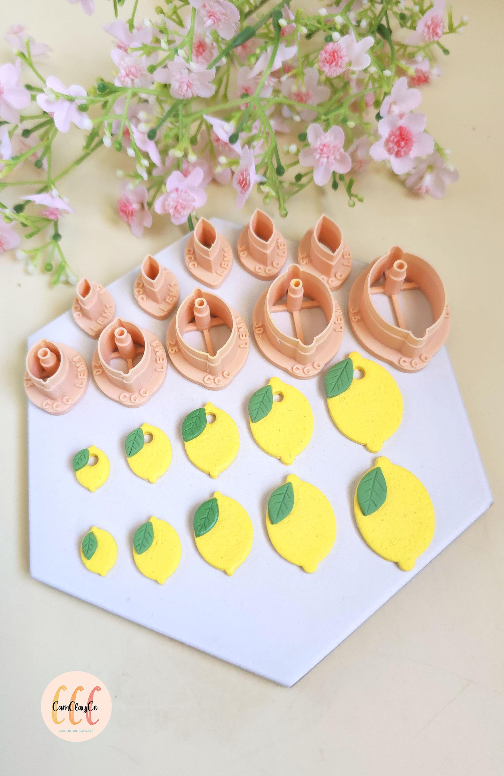 Set d'emporte-pièces en forme de citrons et feuilles pour la fabrication de bijoux en argile polymère, créoles interchangeables, pampilles