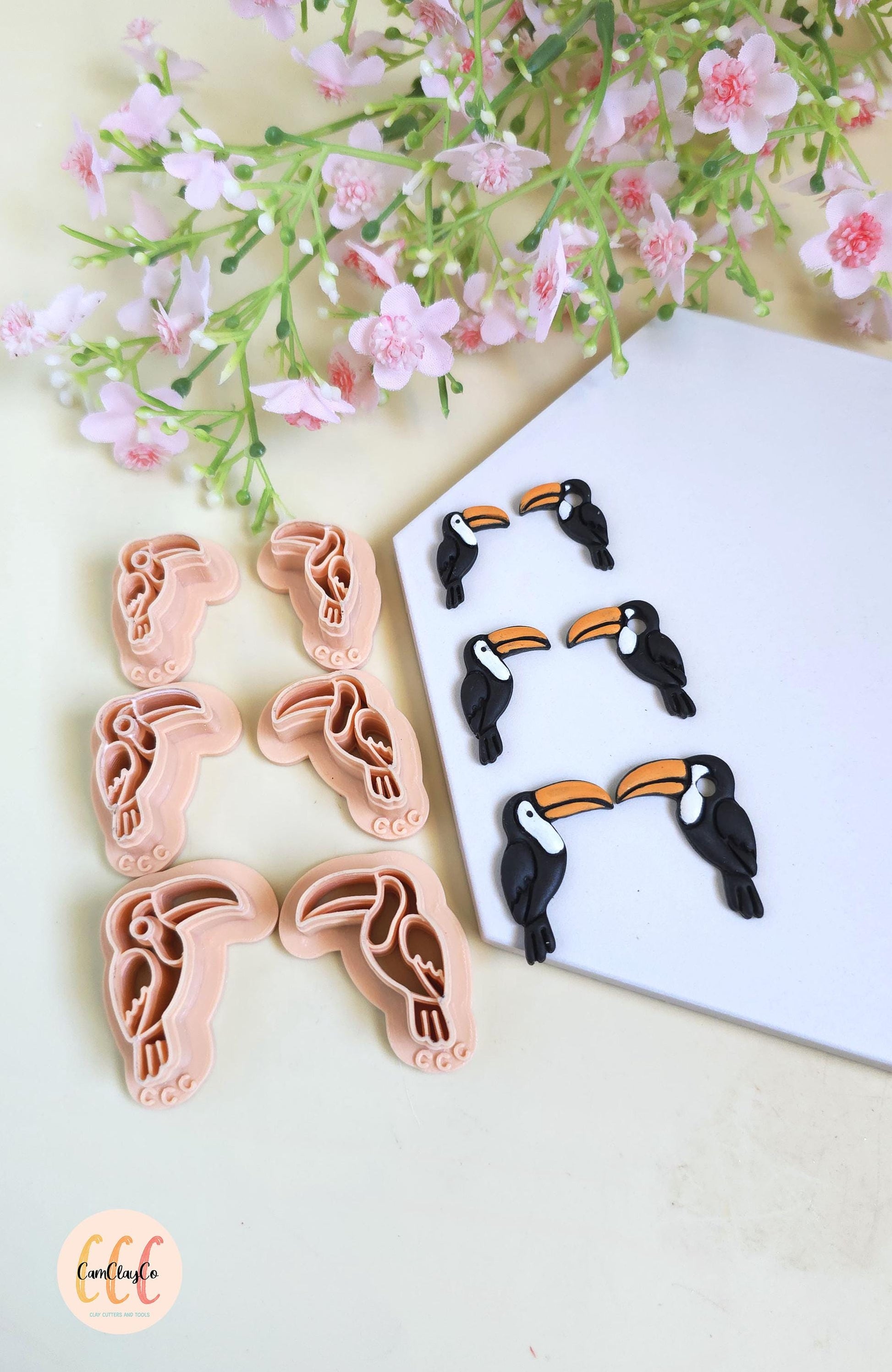 Emporte-pièce 3D en forme de toucans pour la fabrication de bijoux en argile polymère, pampilles, créoles interchangeables