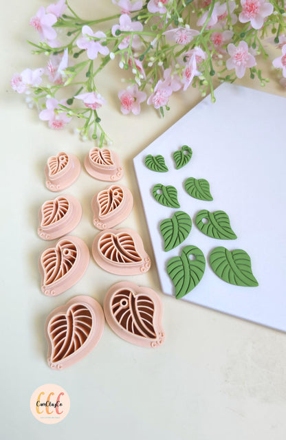 Emporte-pièces feuilles tropicales organiques pour la fabrication de bijoux en argile polymère, pampilles, créoles interchangeables