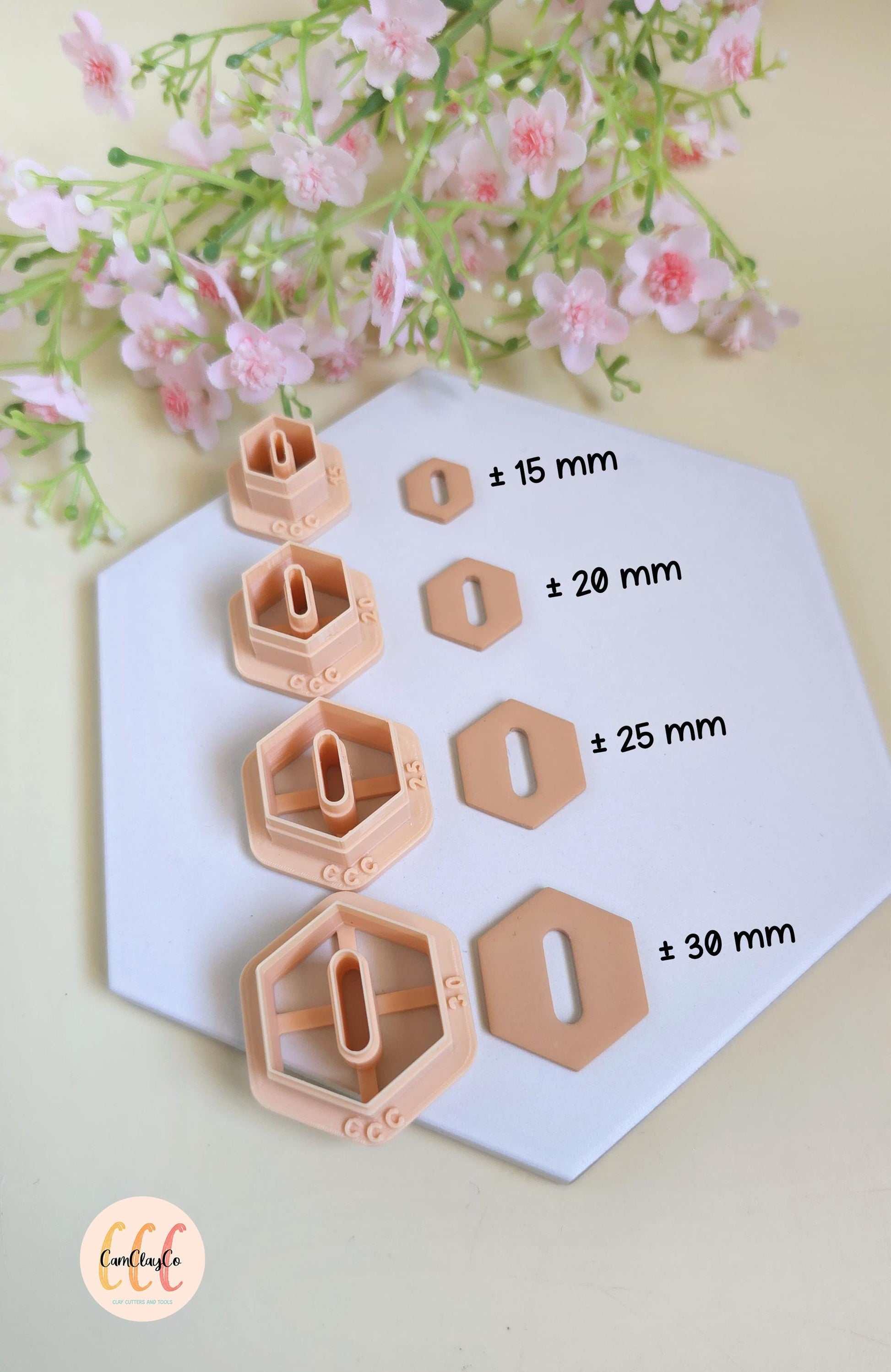 Emporte-pièces hexagones pointus avec trous ovales pour fabrication de bijoux en argile polymère, créoles interchangeables, pampilles