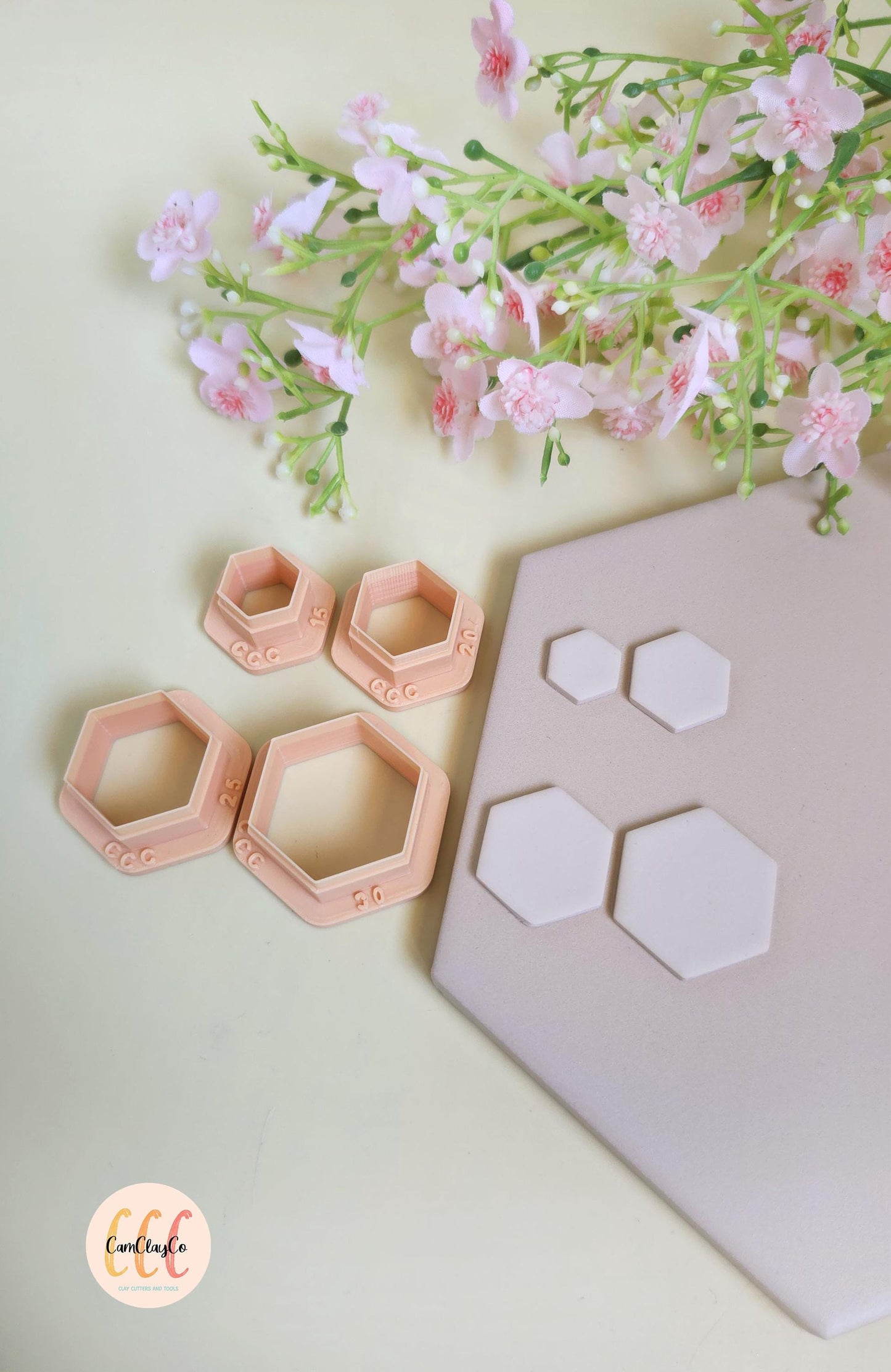 Emporte-pièces 3D en forme d'hexagones pour fabrication de bijoux en argile polymère