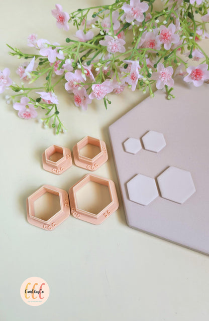 Emporte-pièces 3D en forme d'hexagones pour fabrication de bijoux en argile polymère