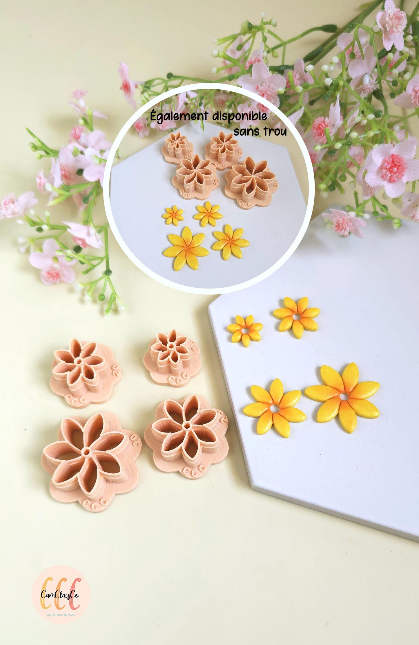 Emporte-pièces 3D en forme de fleurs 7 pétales pointus pour la fabrication de bijoux en argile polymère, pampilles, créoles interchangeables
