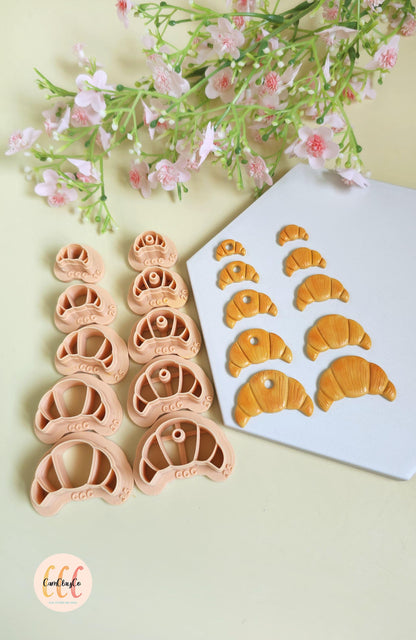 Emporte-pièces 3D en forme de croissants pour la fabrication de bijoux en argile polymère, créoles interchangeables, pampilles