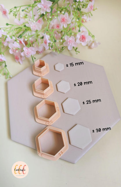 Emporte-pièces 3D en forme d'hexagones pour fabrication de bijoux en argile polymère