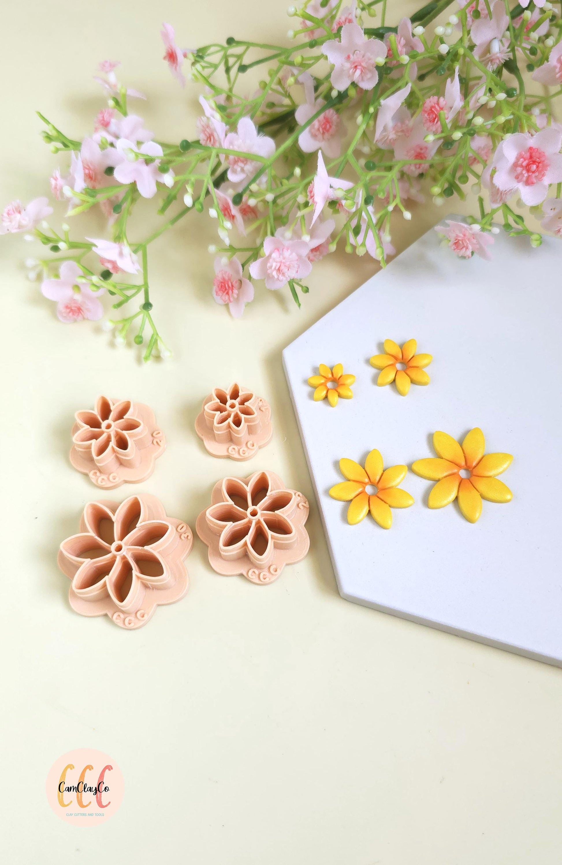 Emporte-pièces 3D en forme de fleurs 7 pétales pointus pour la fabrication de bijoux en argile polymère, pampilles, créoles interchangeables