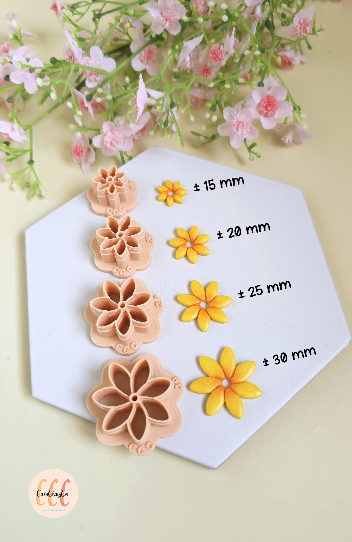 Emporte-pièces 3D en forme de fleurs 7 pétales pointus pour la fabrication de bijoux en argile polymère, pampilles, créoles interchangeables