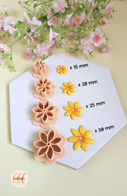 Emporte-pièces 3D en forme de fleurs 7 pétales pointus pour la fabrication de bijoux en argile polymère, pampilles, créoles interchangeables