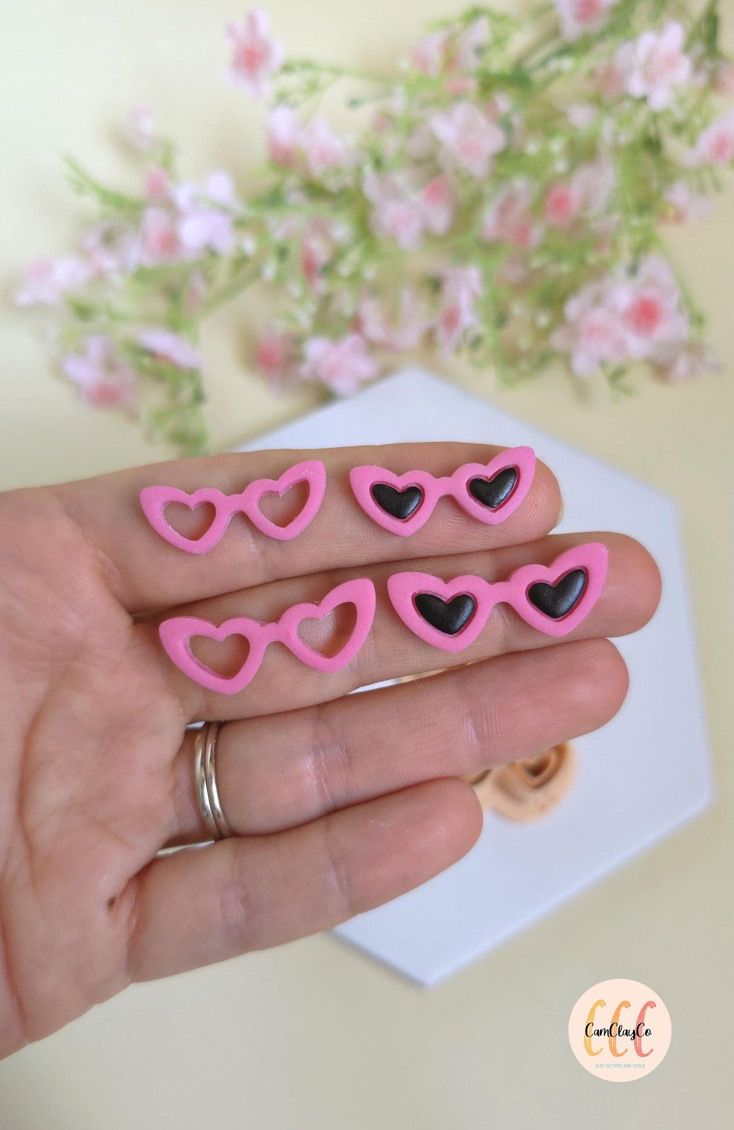 Emporte-pièces 3D en forme de lunettes de soleil cœurs pour la fabrication de bijoux en argile polymère, créoles interchangeables, pampilles