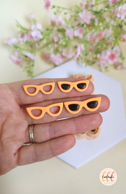 Emporte-pièces 3D en forme de lunettes de soleil pour la fabrication de bijoux en argile polymère, créoles interchangeables, pampilles