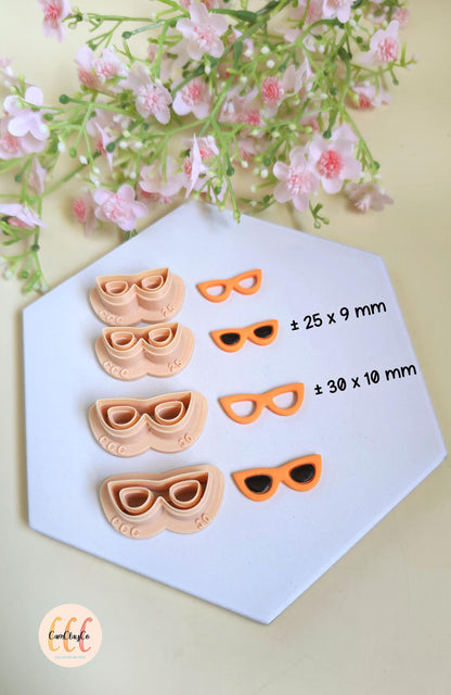 Emporte-pièces 3D en forme de lunettes de soleil pour la fabrication de bijoux en argile polymère, créoles interchangeables, pampilles