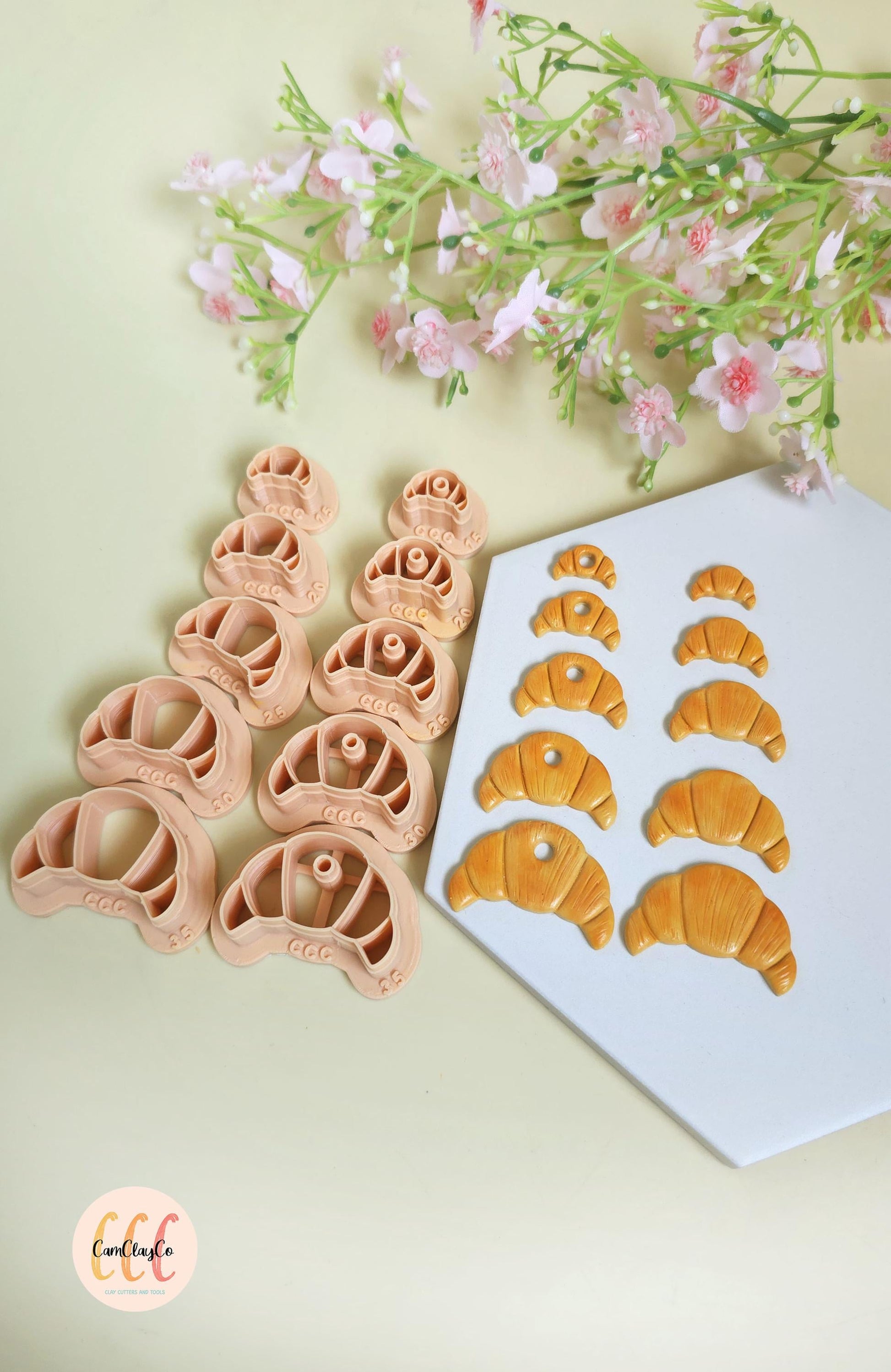 Emporte-pièces 3D en forme de croissants pour la fabrication de bijoux en argile polymère, créoles interchangeables, pampilles