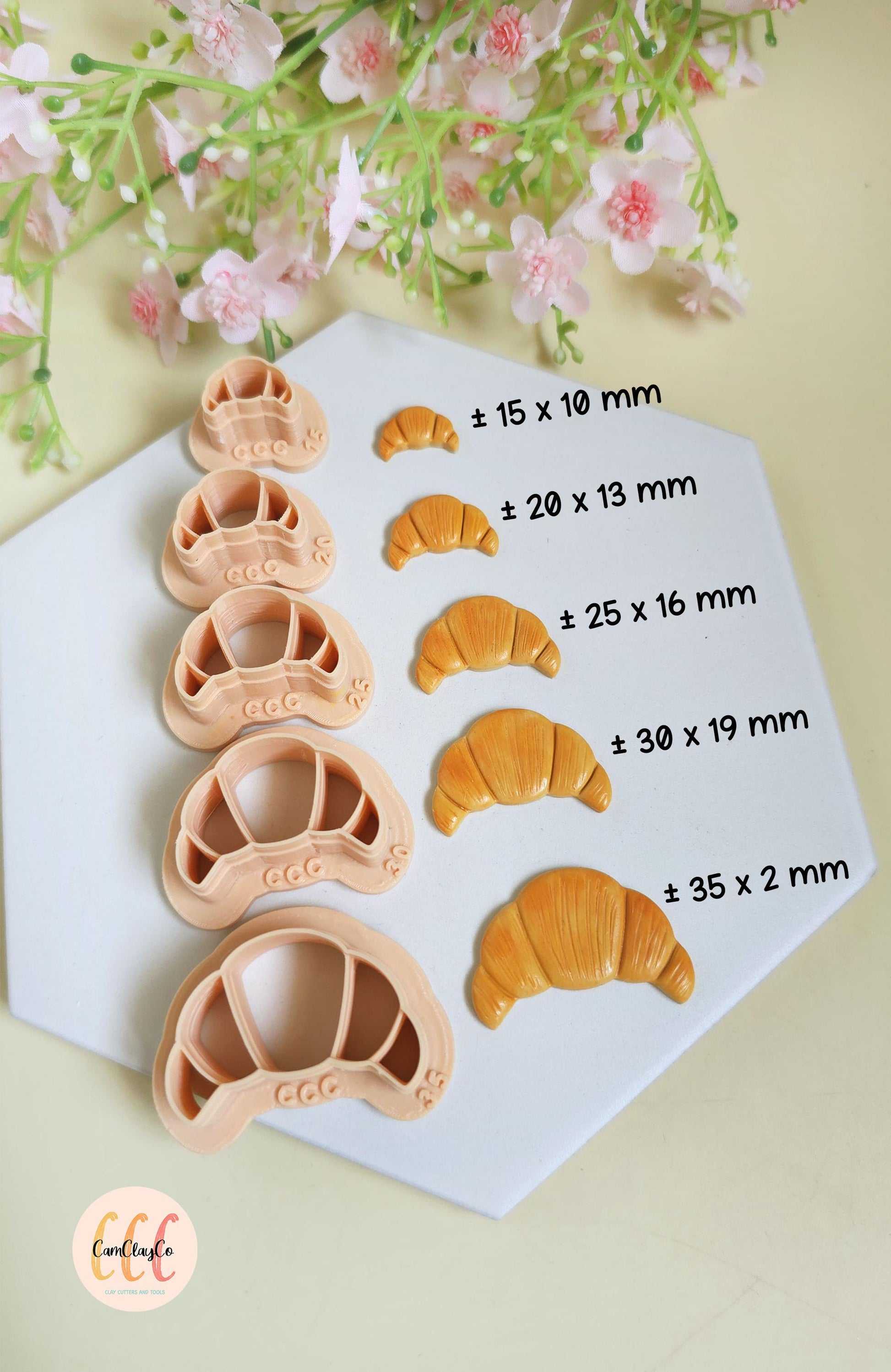Emporte-pièces 3D en forme de croissants pour la fabrication de bijoux en argile polymère, créoles interchangeables, pampilles